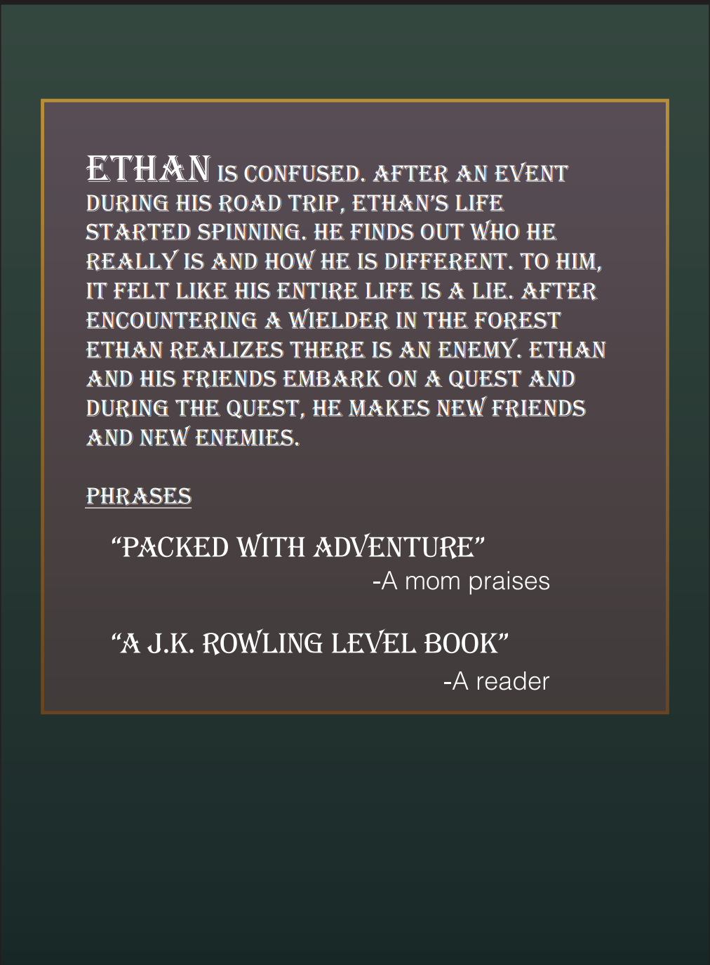 Ethan Anderson and the Wielders- Book 1